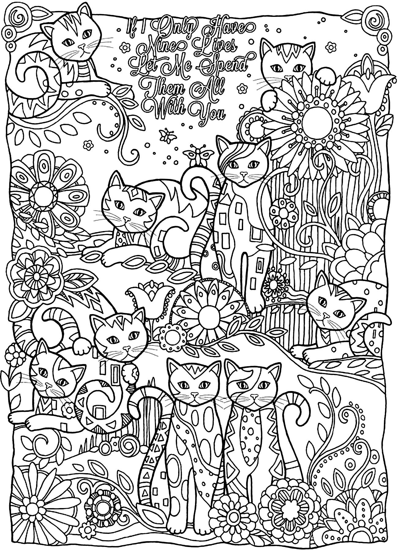 Cat Coloring Page To Print Cat Coloring Pages