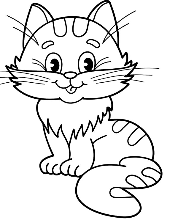Cat Coloring Pages Easy Simple Cat Coloring Pages