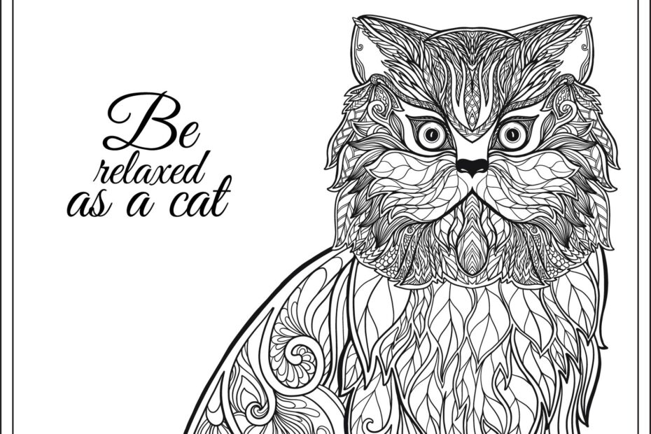 Cat Coloring Pages For Adults Coloring Pages Adults Cat Free Coloring