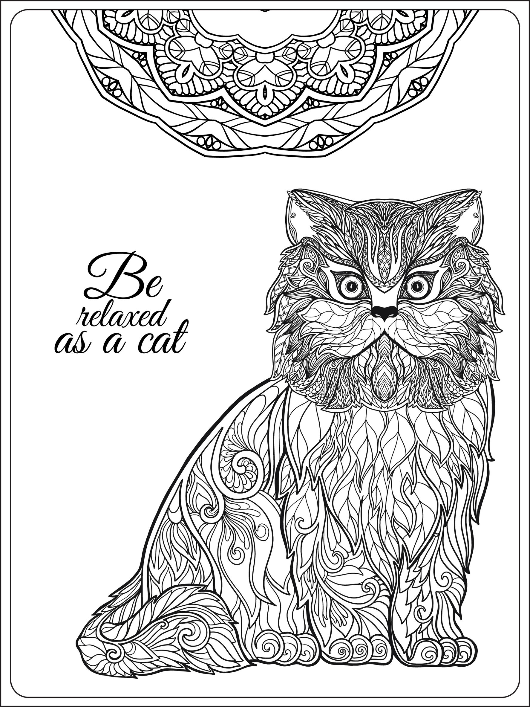 Cat Coloring Pages For Adults Coloring Pages Adults Cat Free Coloring 