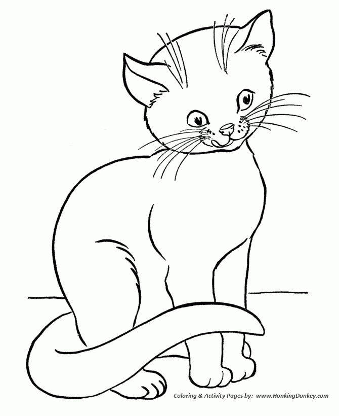Cat Coloring Pages Printable Hungry Cat Cat Coloring Page HonkingDonkey
