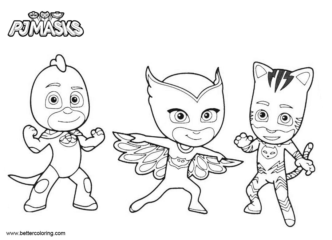 Catboy Coloring Pages PJ Masks Characters Free Printable Coloring Pages