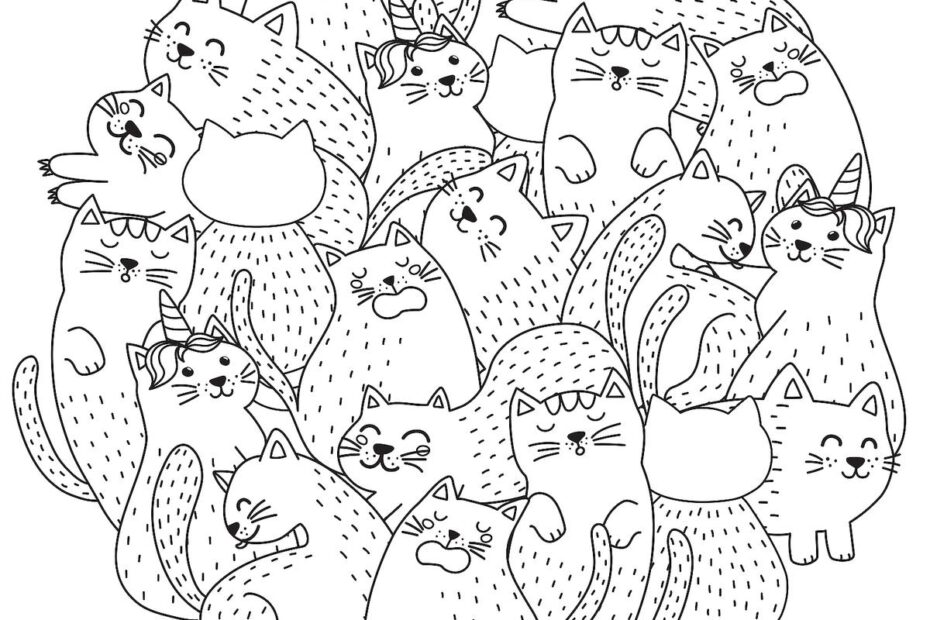 Cats Coloring Pages Printable Adults Coloring Gatos Zentangle Katzen