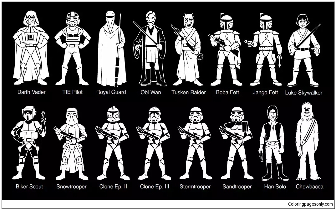 Characters Star Wars Coloring Page Free Printable Coloring Pages