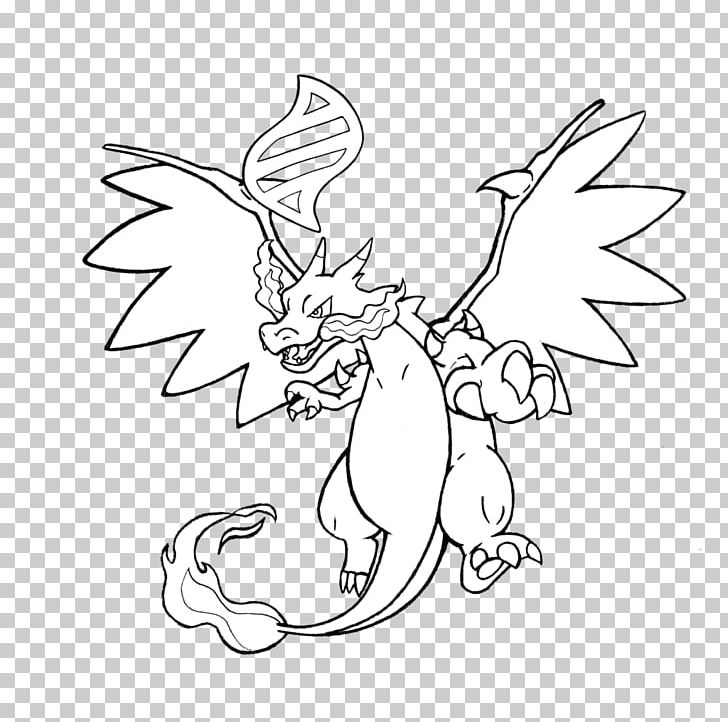 Charizard Pokemon Black White Drawing Line Art Pok mon PNG Clipart 