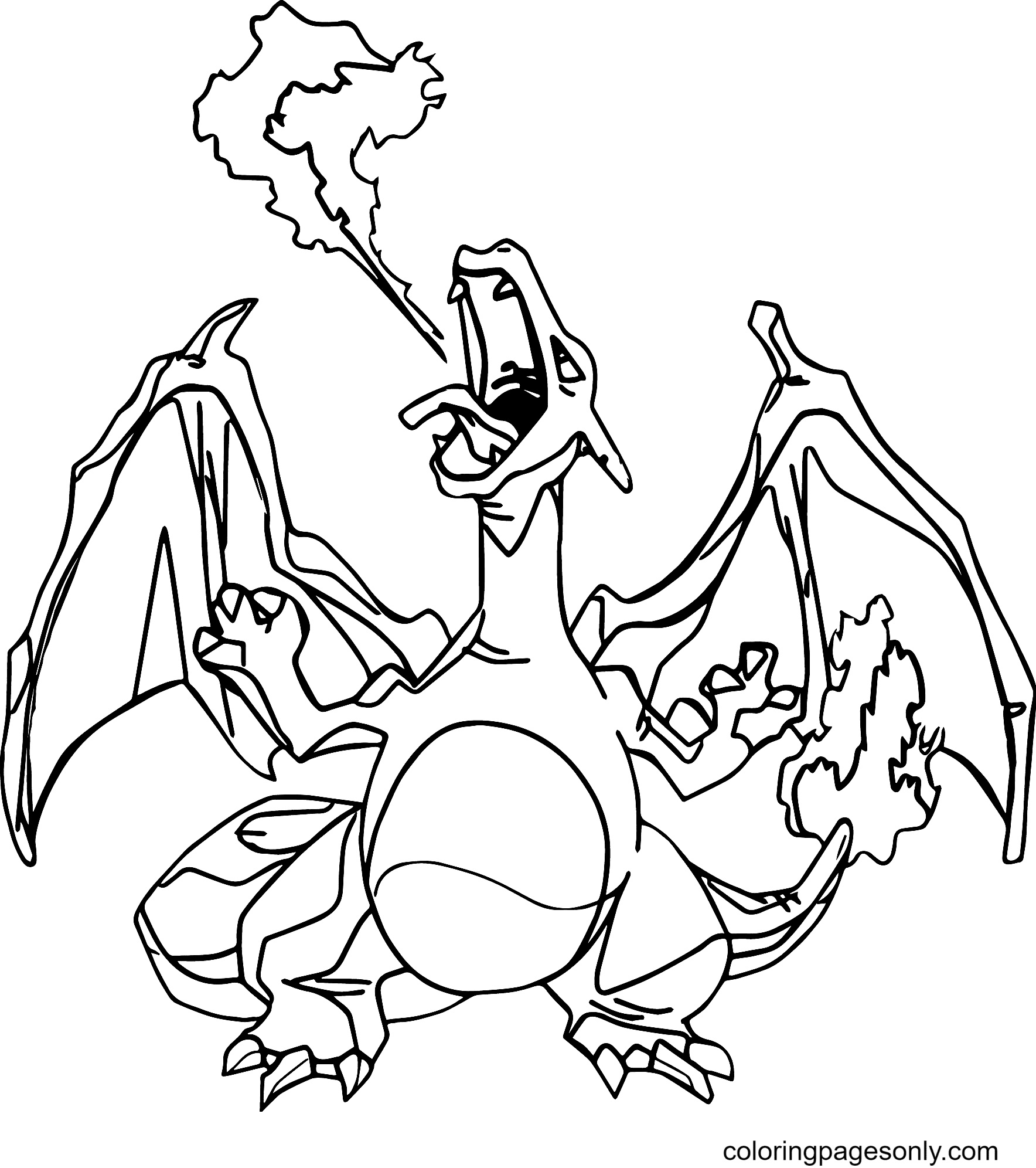 charizard pokemon printable coloring page