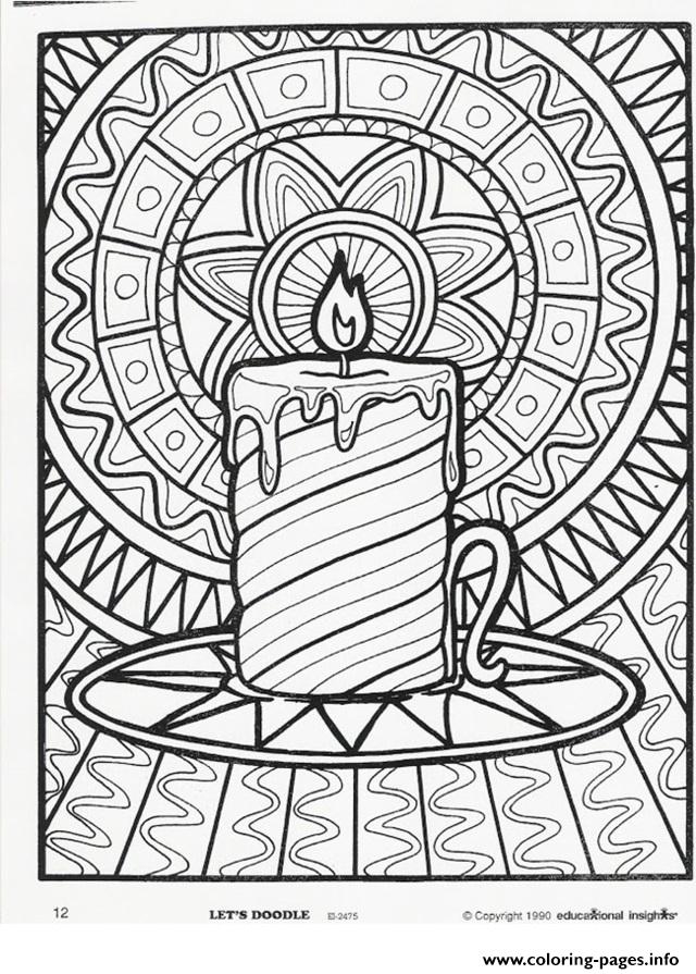 Christmas Adults Candle Coloring Page Printable Christmas Adults Candle Coloring Page Printable