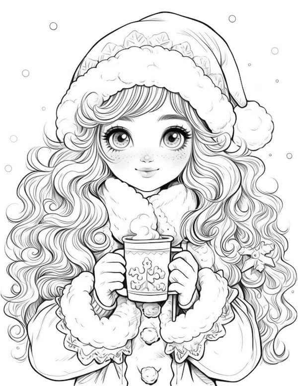 Christmas Anime Coloring Pages Coloring Nation