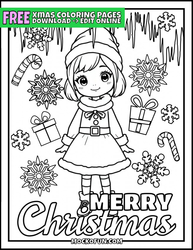  Christmas Coloring Page MockoFUN