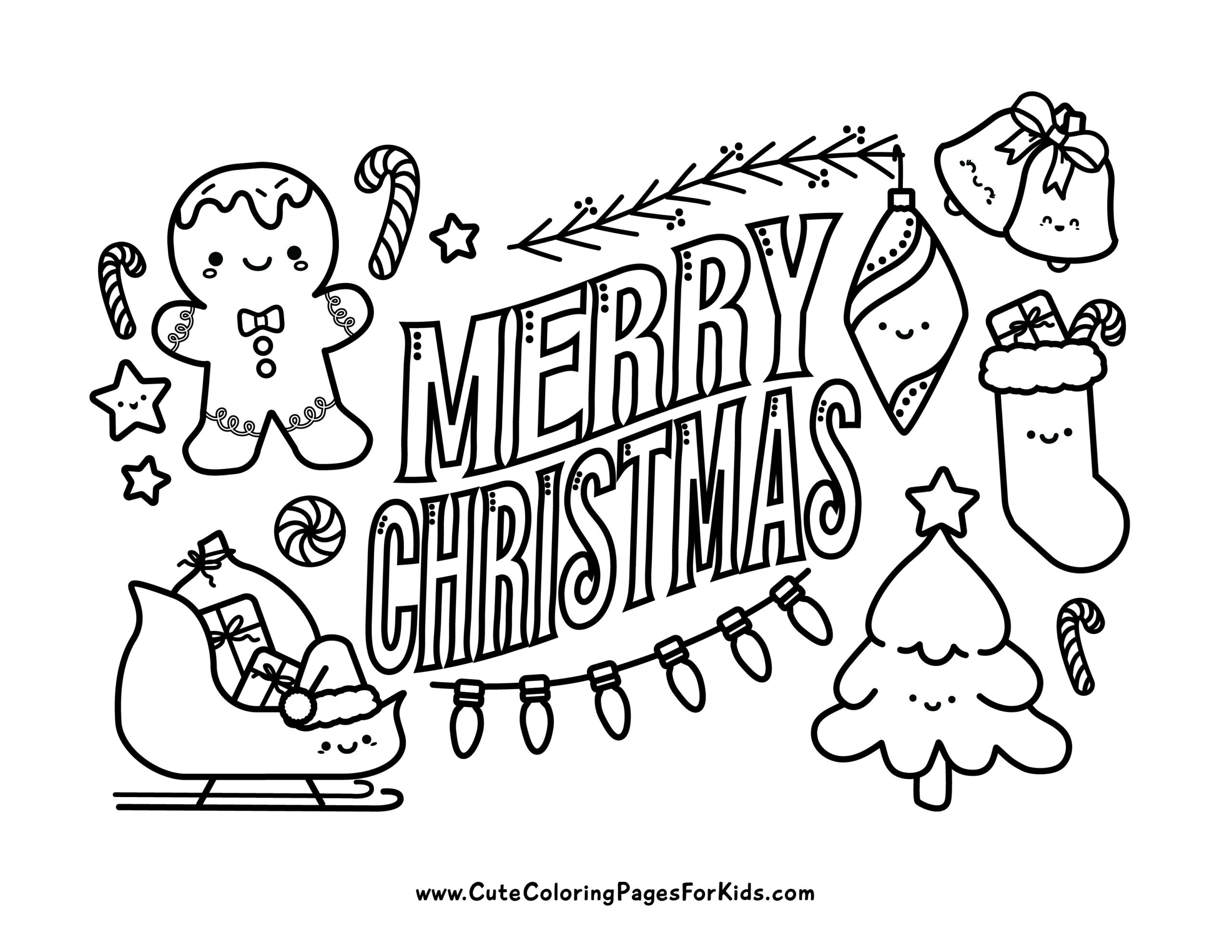 Christmas Coloring Pages 25 Cute Free Printable Downloads Cute 