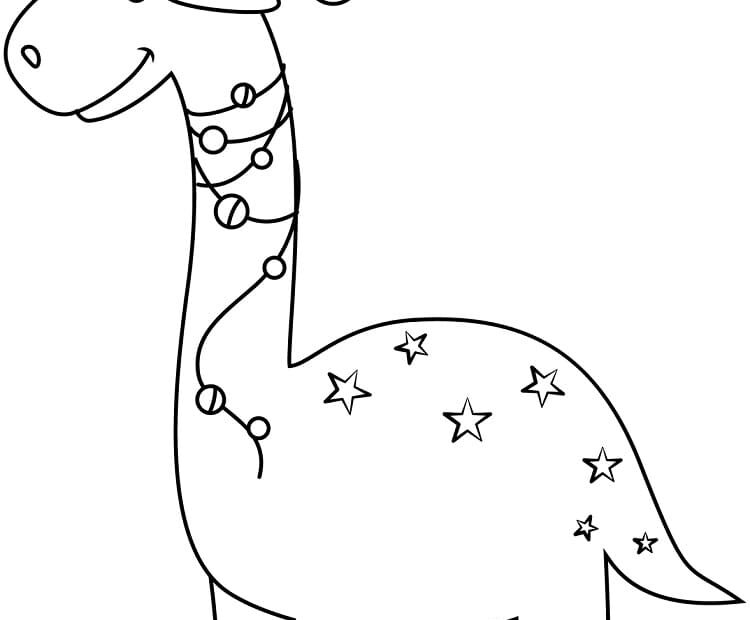 Christmas Dinosaur Coloring Page Free Printable Coloring Pages For Kids