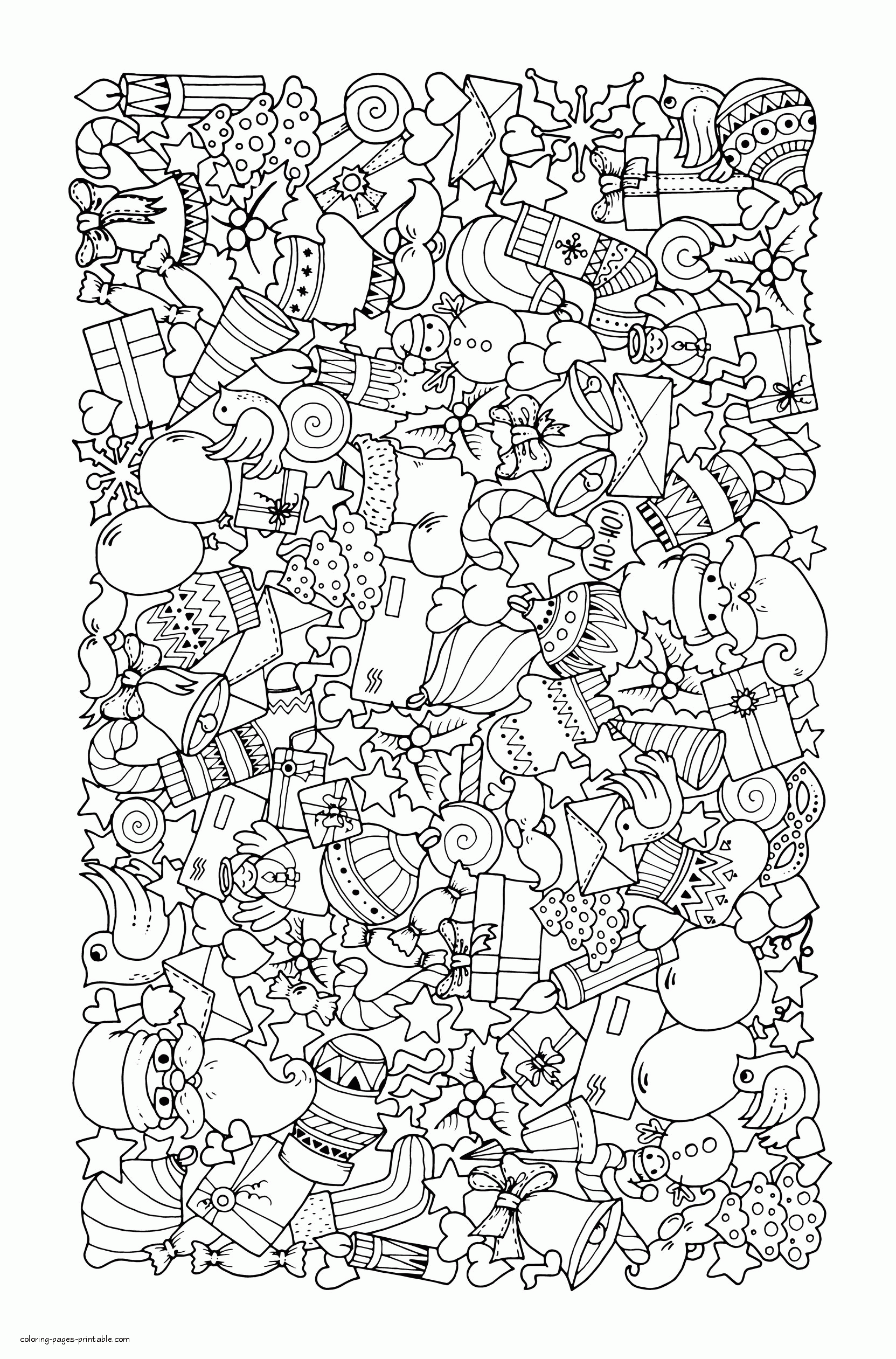 Christmas Doodle Coloring Sheet For Adults COLORING PAGES PRINTABLE COM Christmas Doodle Coloring Sheet For Adults COLORING PAGES PRINTABLE COM