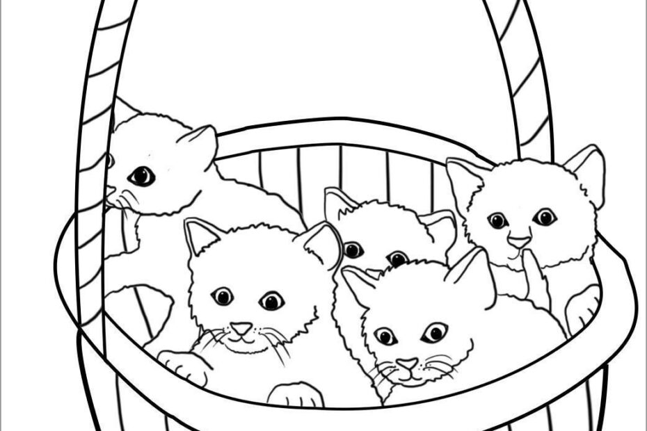 Christmas Kitten Coloring Page ColoringBay
