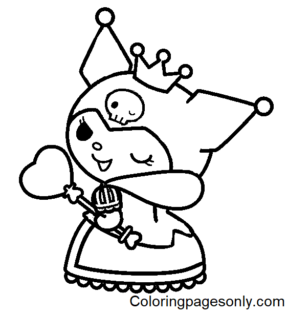 Christmas Kuromi Coloring Page Free Printable Coloring Pages