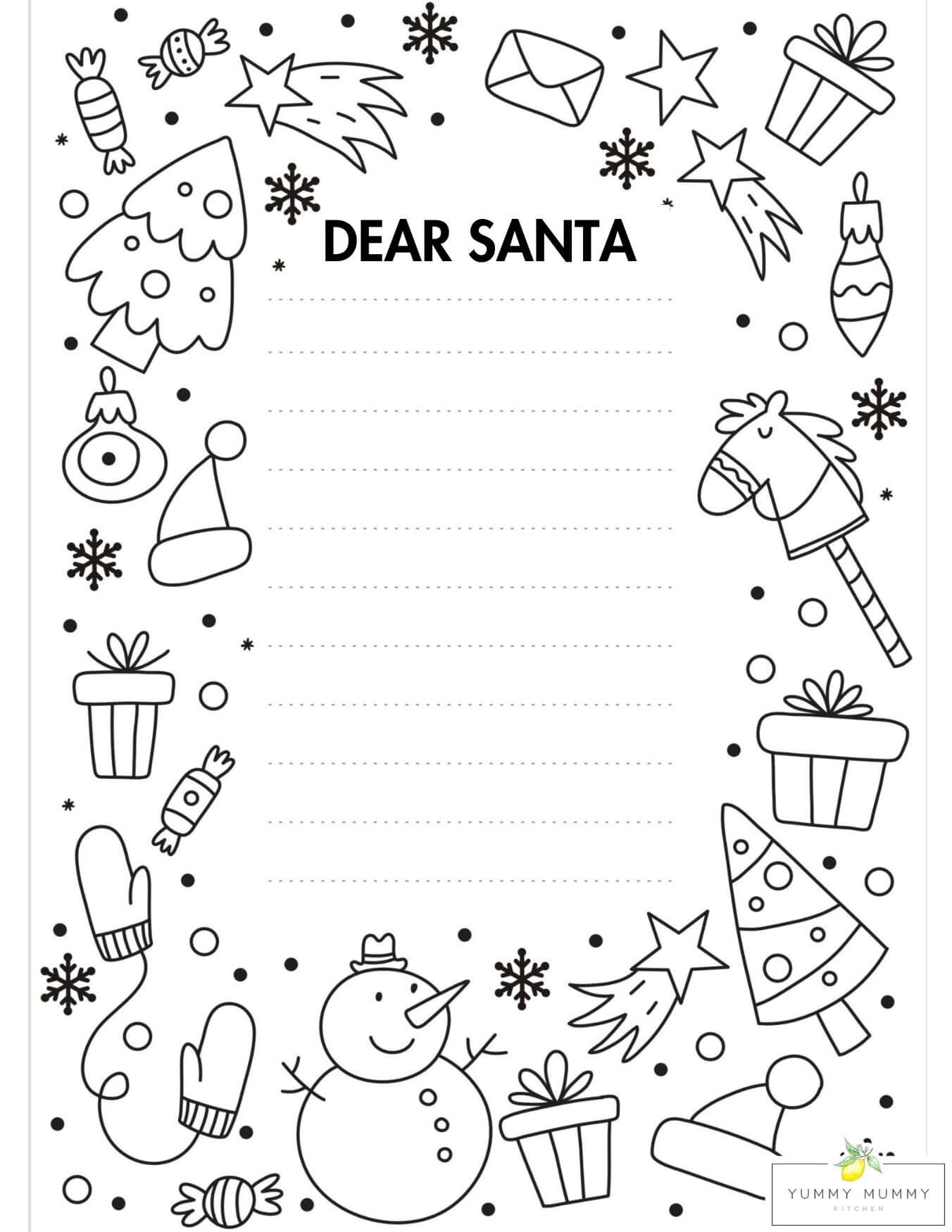 santa list coloring page