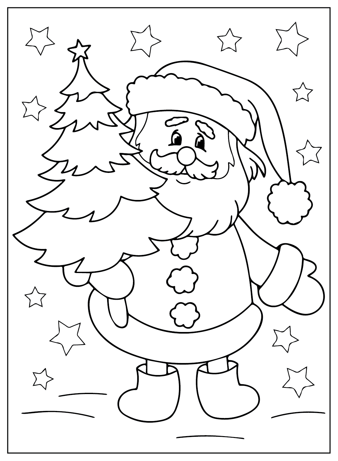 santa claus printable coloring page