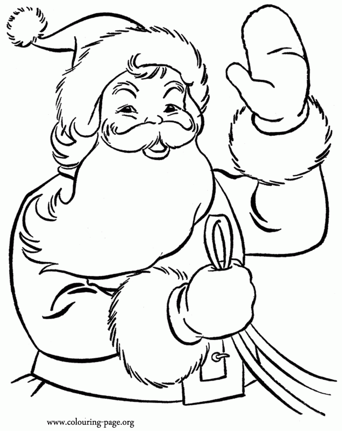 Christmas Santa Claus Waving To The Kids Coloring Page Christmas Santa Claus Waving To The Kids Coloring Page