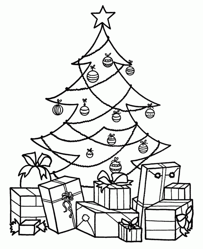 christmas tree coloring sheets printable