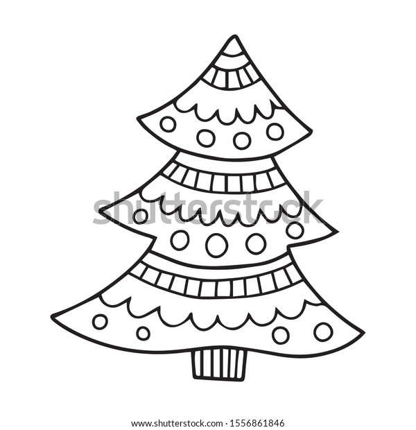 Christmas Tree Drawing Colouring