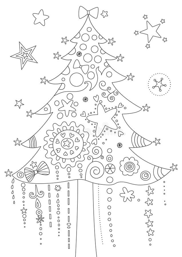 Christmas Tree Drawing Colouring