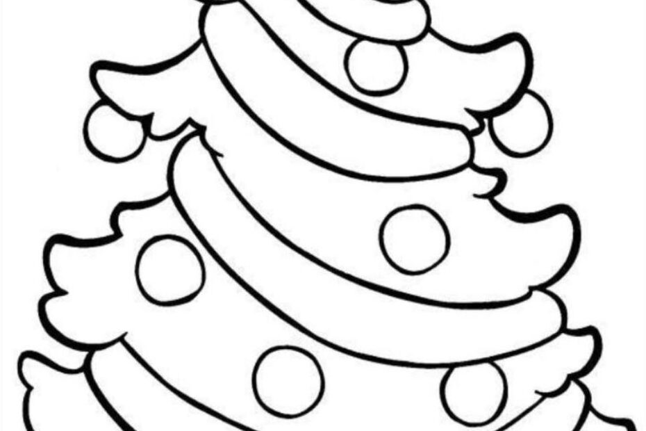 Christmas Tree Easy Coloring Page Printable