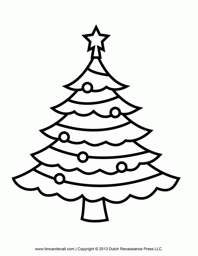 simple christmas tree coloring sheet