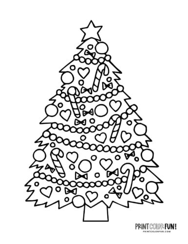 Christmas Tree To Colour Christmas Coloring Tree
