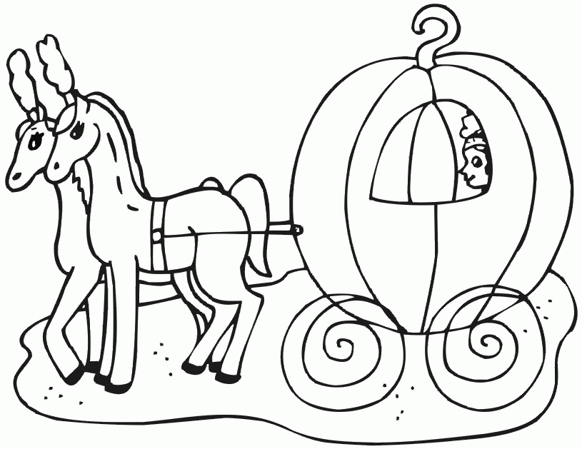 Cinderella Carriage Coloring Pages Coloring Home