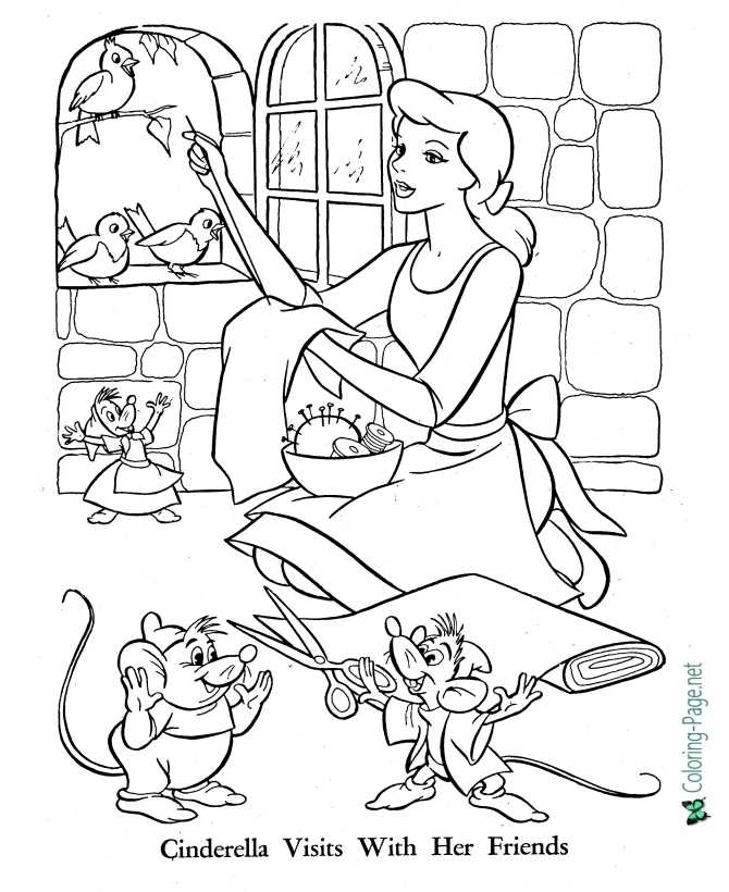 Cinderella coloring pictures to print