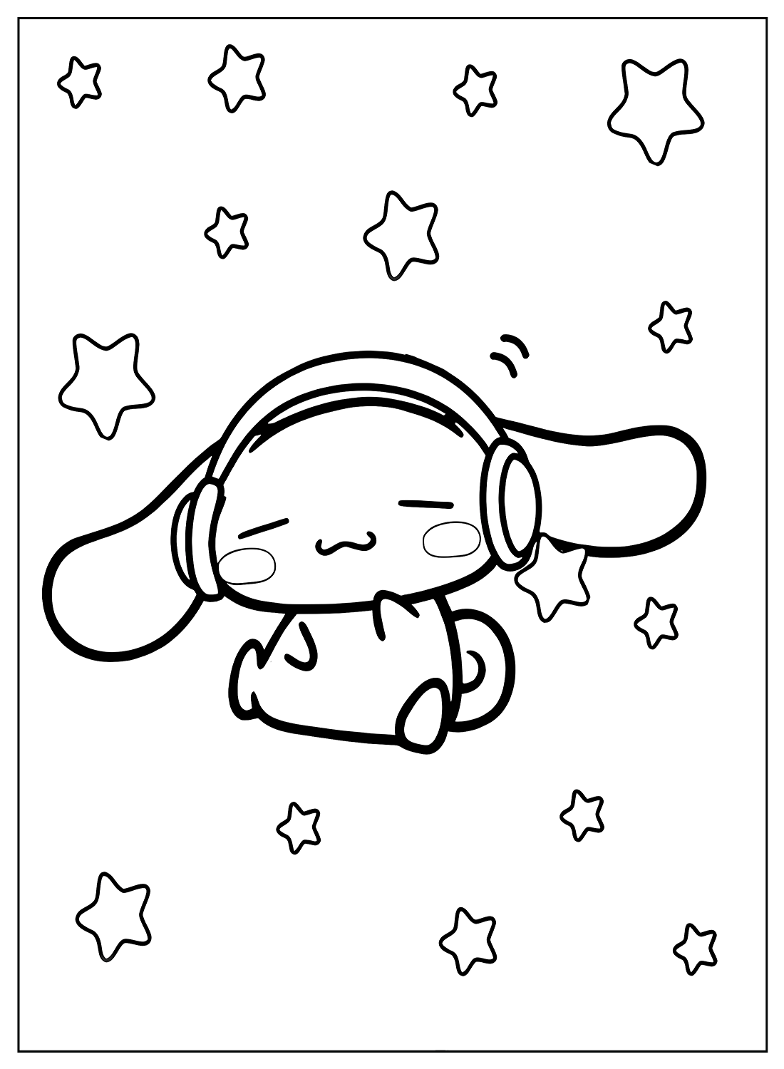 Cinnamoroll hello kitty coloring page