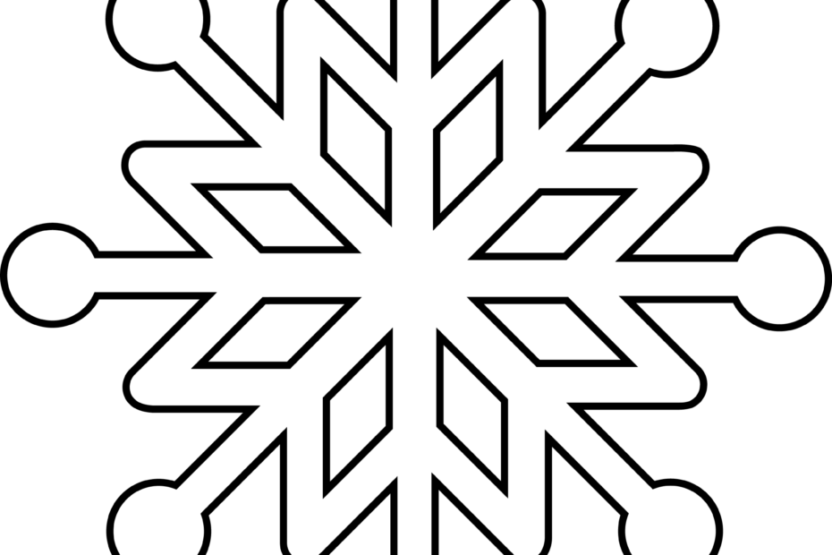 Clean Snowflake Coloring Page Printable