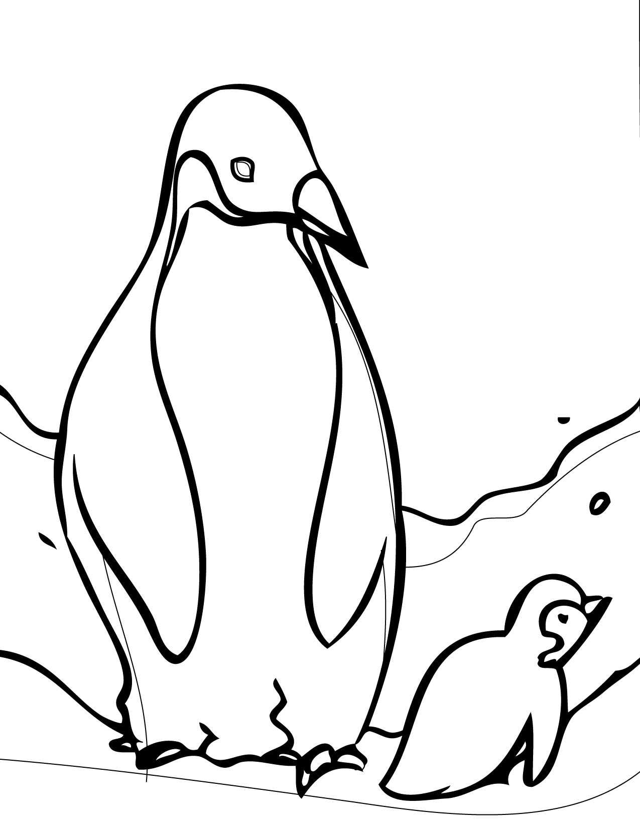 simple penguin coloring page