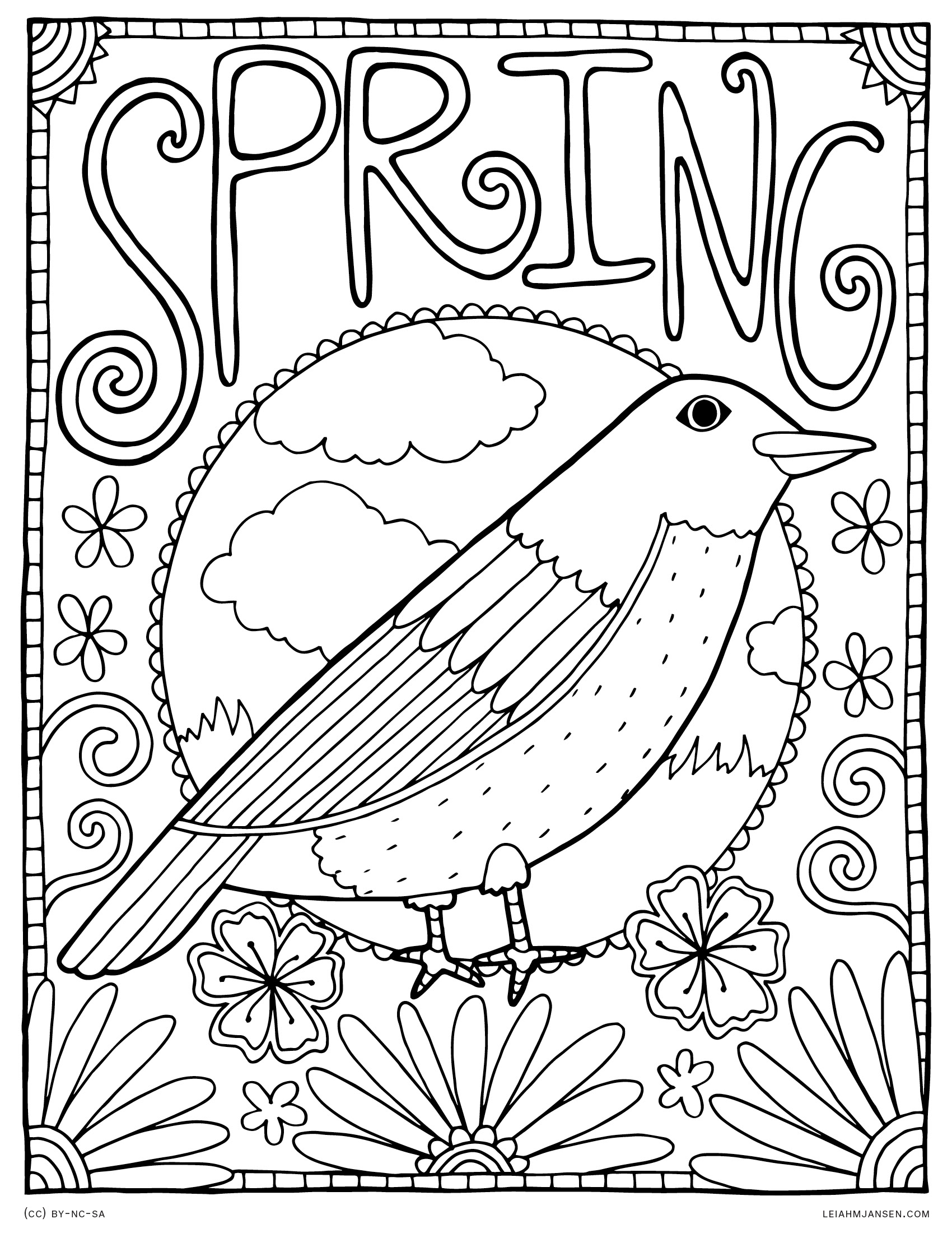 Collection Of Free Printable Spring Coloring Pages For Adults Free 