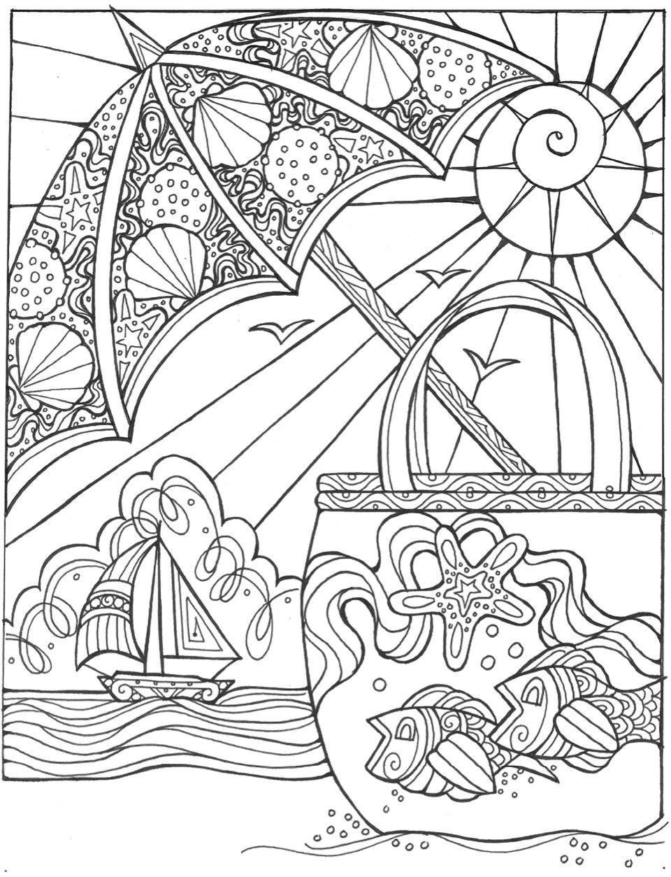 summer coloring pages adult