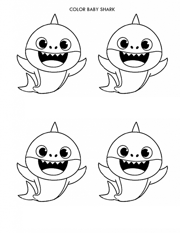 Color 4 Baby Shark Coloring Page Shark Coloring Pages Coloring Sheets 