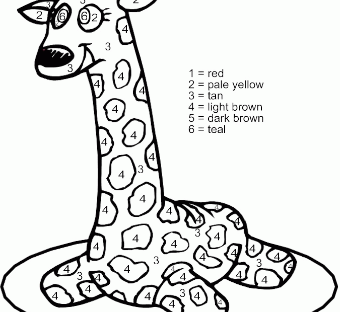 Color By Number Giraffe Printable
