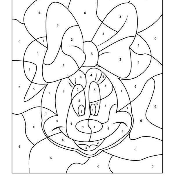 Color By Number Minnie Mouse Disney Printables For Kids disneycrafts