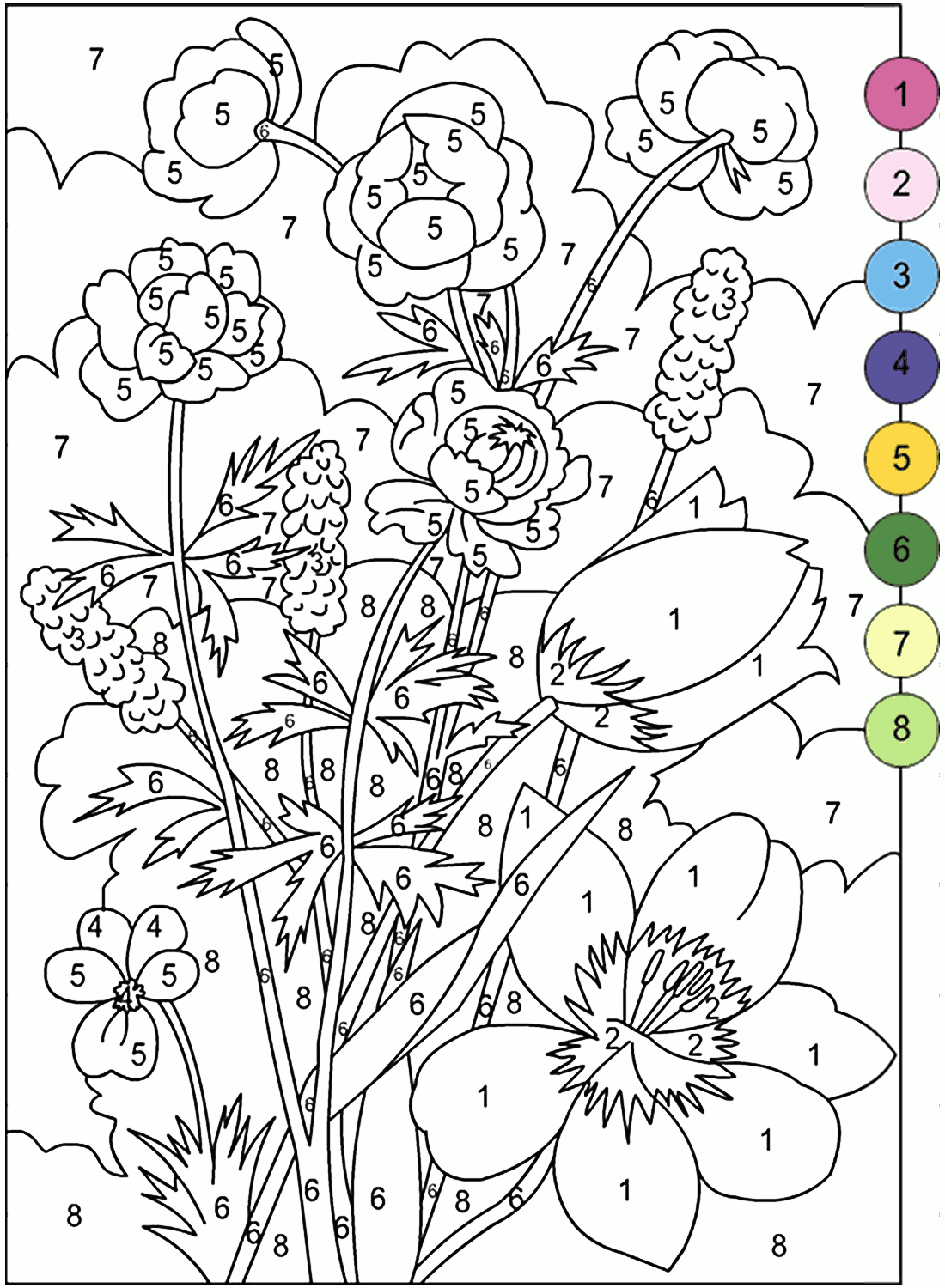 Color By Number Printable Sheets
