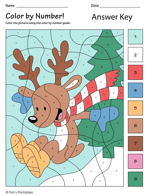 Color By Number Printable The Reindeer Tim 39 s Printables Color By Number Printable The Reindeer Tim 39 s Printables