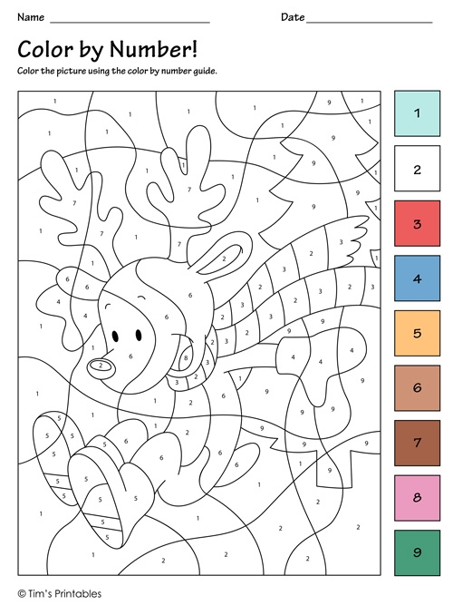 Color By Number Printable The Reindeer Tim 39 s Printables Color By Number Printable The Reindeer Tim 39 s Printables
