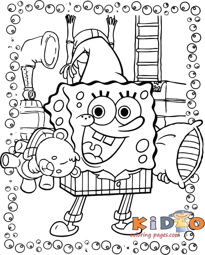 spongebob color pages free