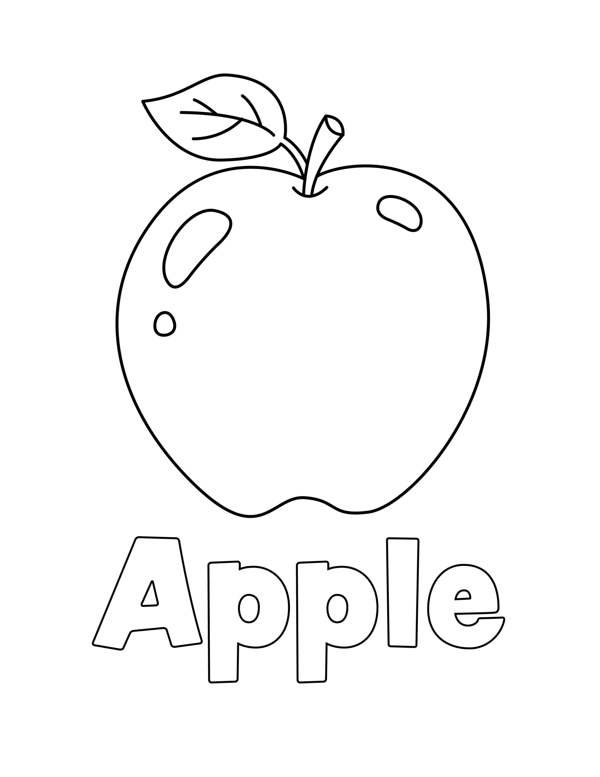 Colorful Apple Coloring Page Colorful Apple Coloring Page
