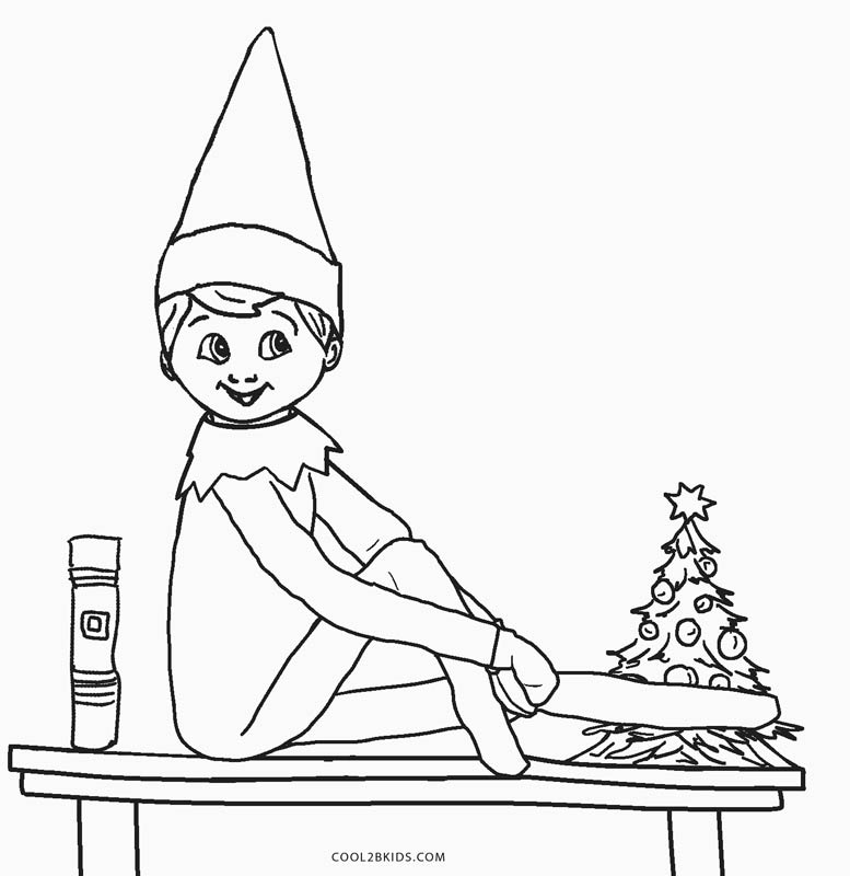 printable elf coloring page printable elf coloring page