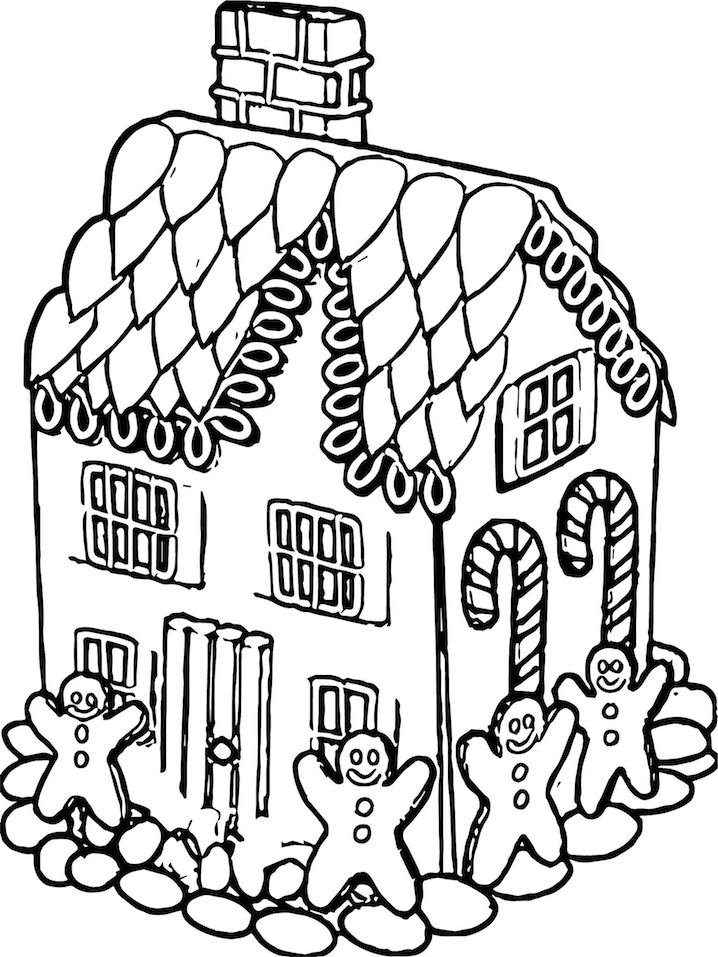 Coloring Page Gingerbread House Printable Gingerbread House Coloring 