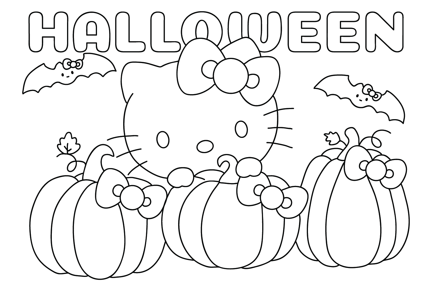 Hello Kitty free coloring sheet