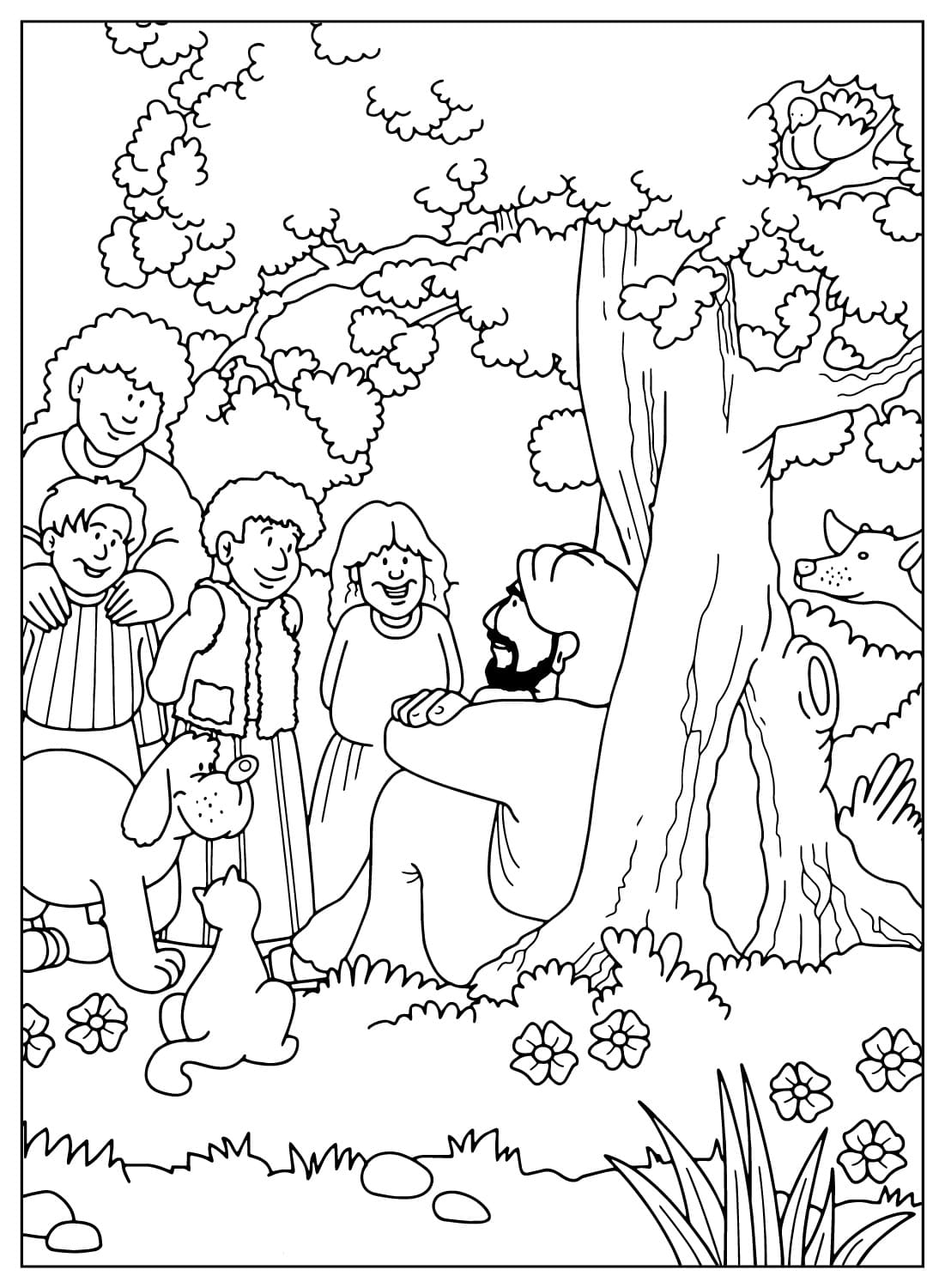 Coloring Page Jesus Teaches The People Free Printable Coloring Pages