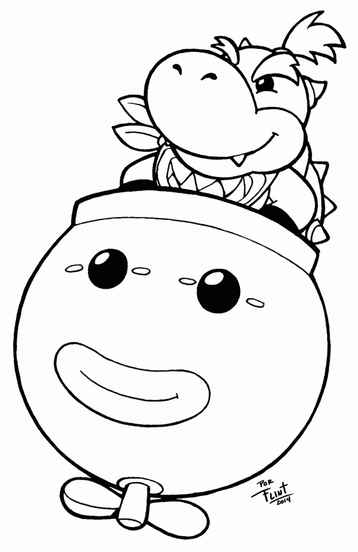 bowser junior colouring pages bowser junior colouring pages