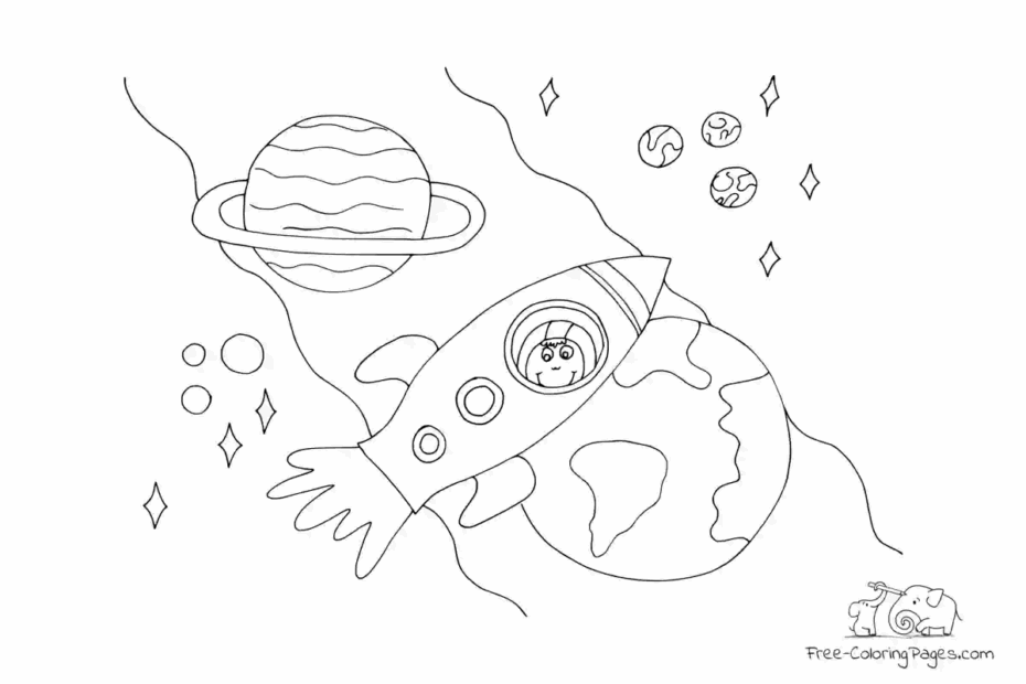 Coloring Page Spaceman In Spaceship In Space Free Coloring Pages