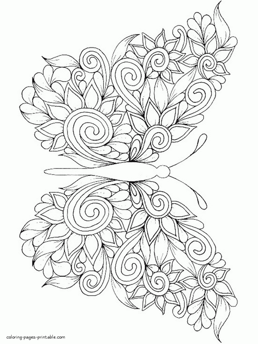 Coloring Pages Butterflies For Adults COLORING PAGES PRINTABLE COM