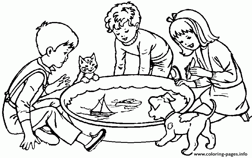 Coloring Pages Children Playing Coloring Home